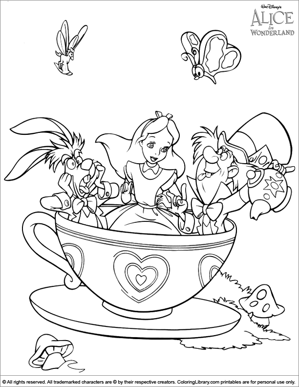 Alice in Wonderland Coloring Picture