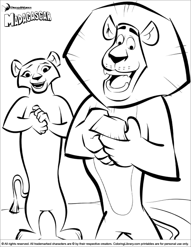 madagascar free coloring pages - photo #40