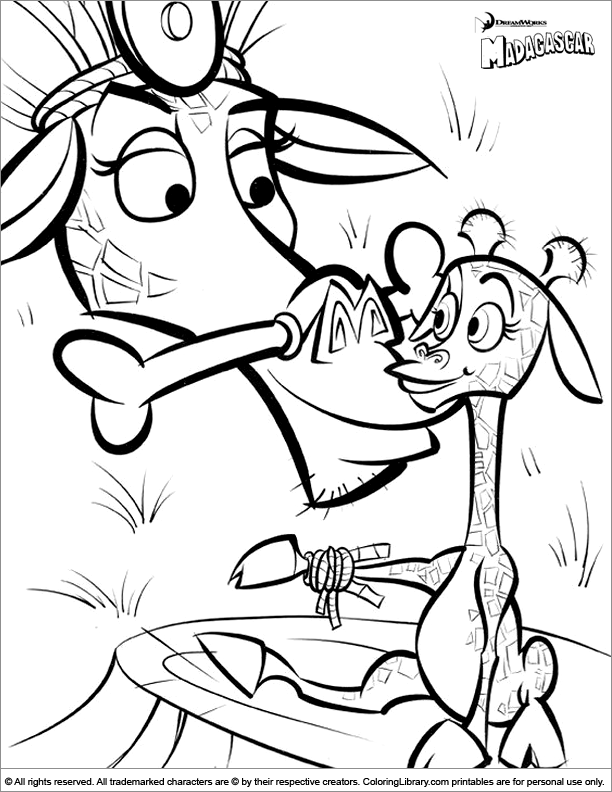 madagascar coloring book pages - photo #14