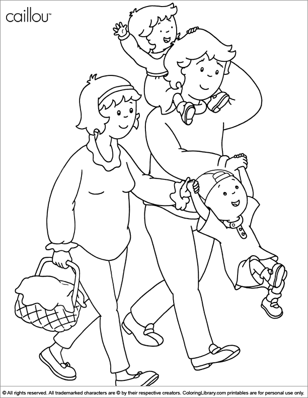 caillou printable coloring pages free