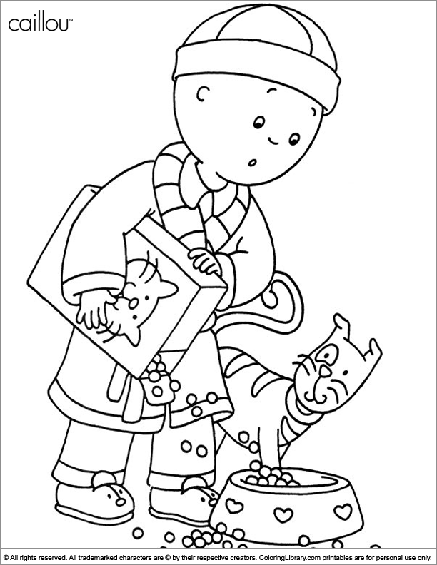 caillou printable coloring pages free