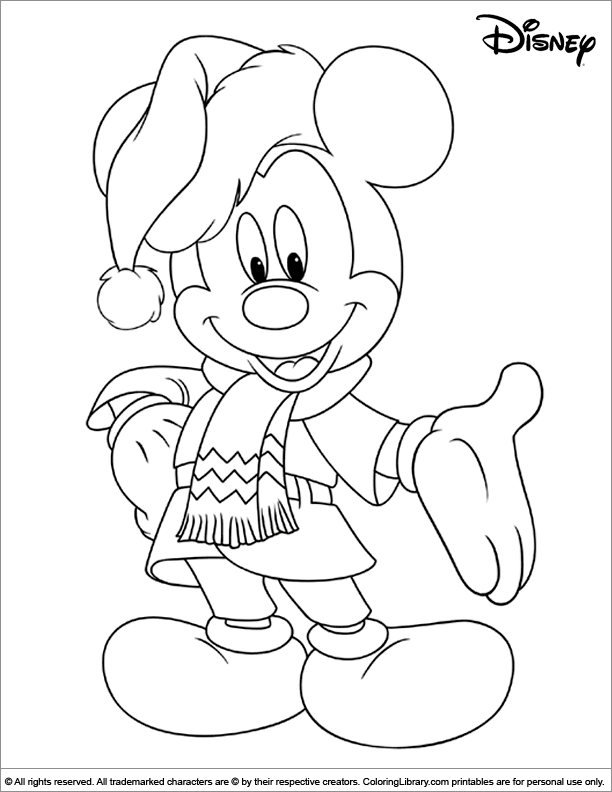 disney coloring pages mickey mouse christmas