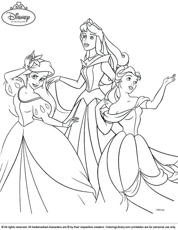 disney princess characters coloring pages