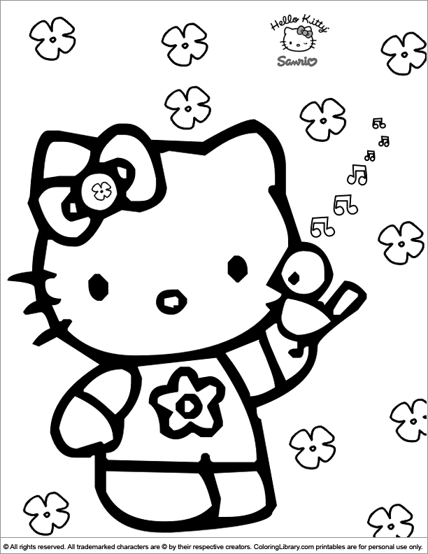 Hello Kitty coloring pages, printable coloring sheets