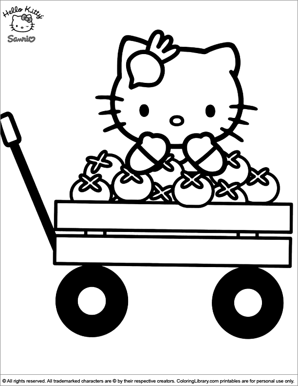 Hello Kitty coloring pages for kids - Hello Kitty Kids Coloring Pages