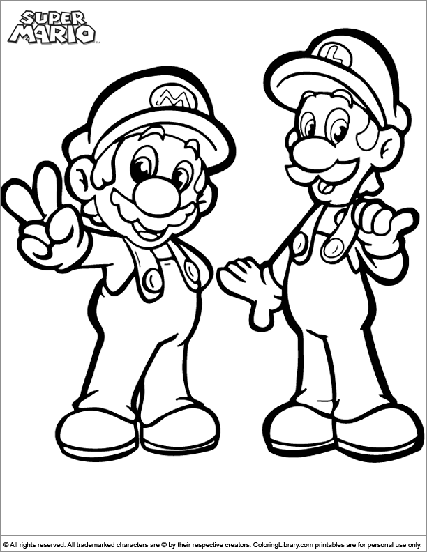 mario bros free printable coloring pages