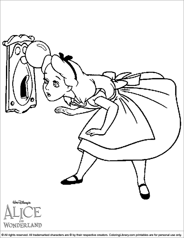 Alice in Wonderland coloring page fun