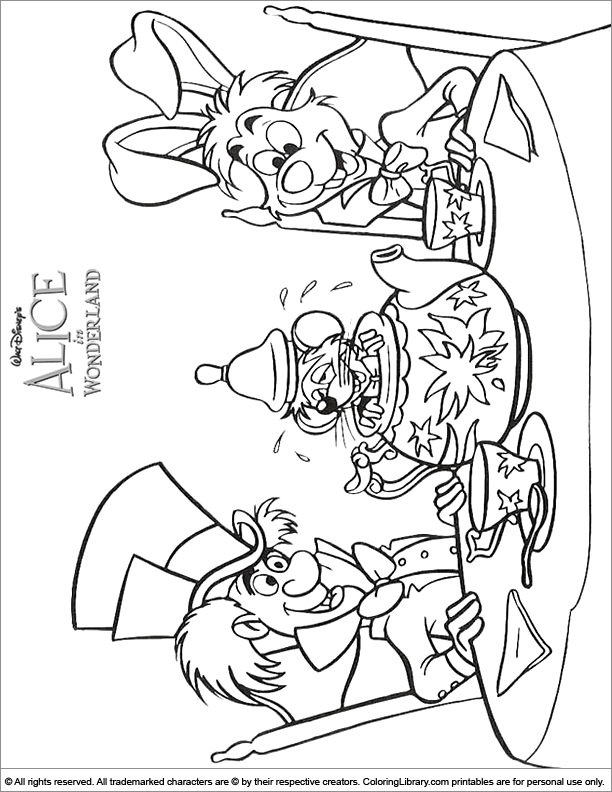 Alice in Wonderland Coloring Picture