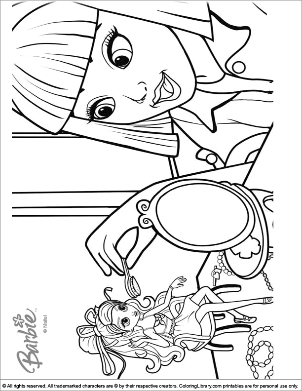 Barbie printable coloring page for kids
