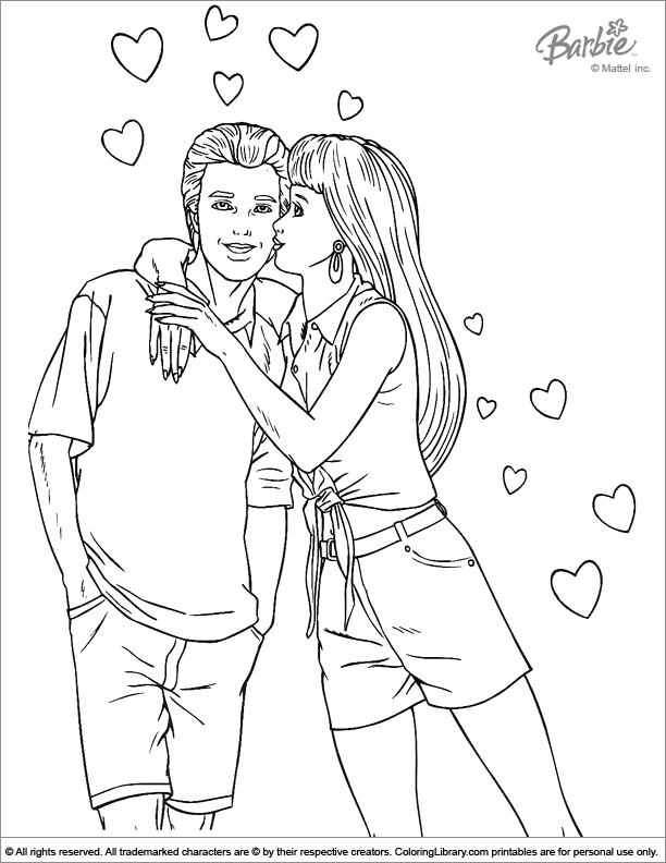 Barbie free coloring page