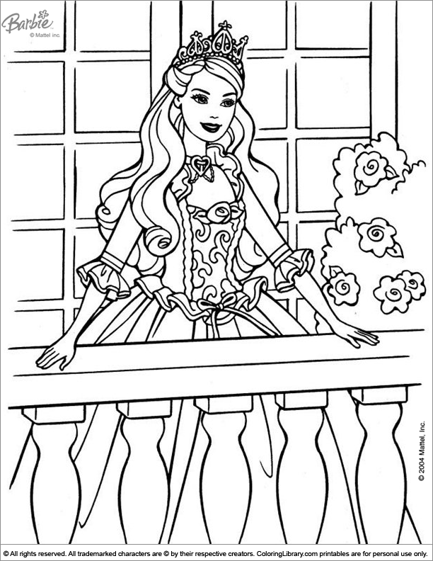 Barbie free coloring picture