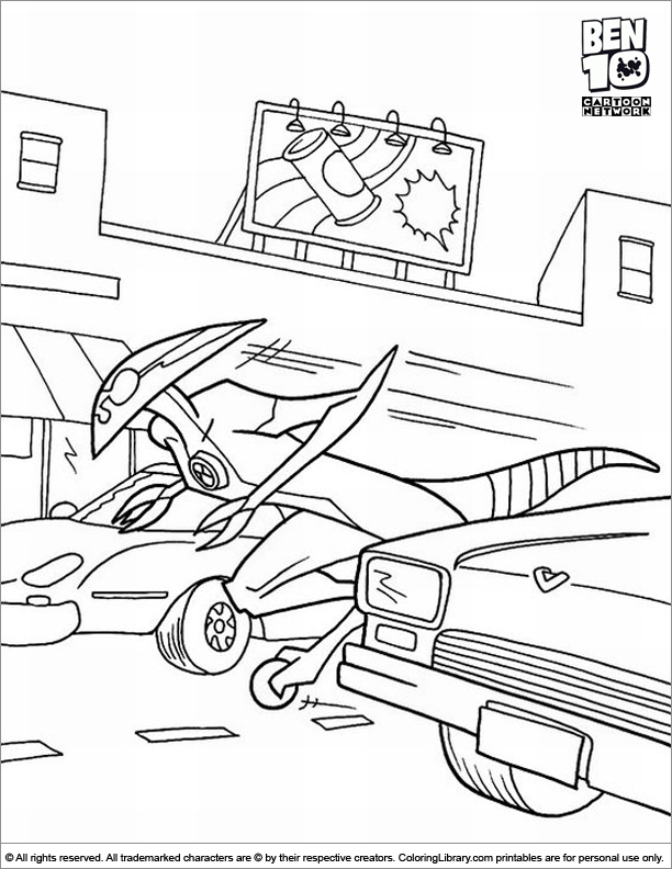Ben 10 coloring book page for kids