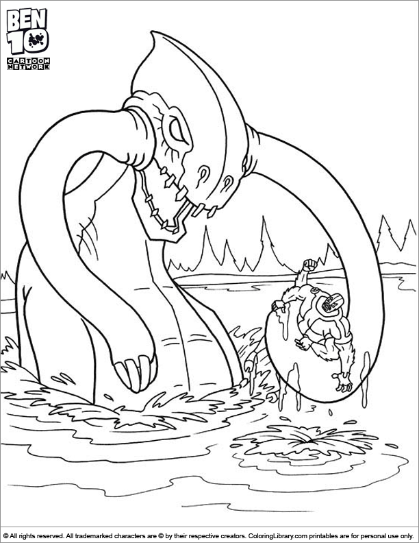 Ben 10 coloring book page for kids