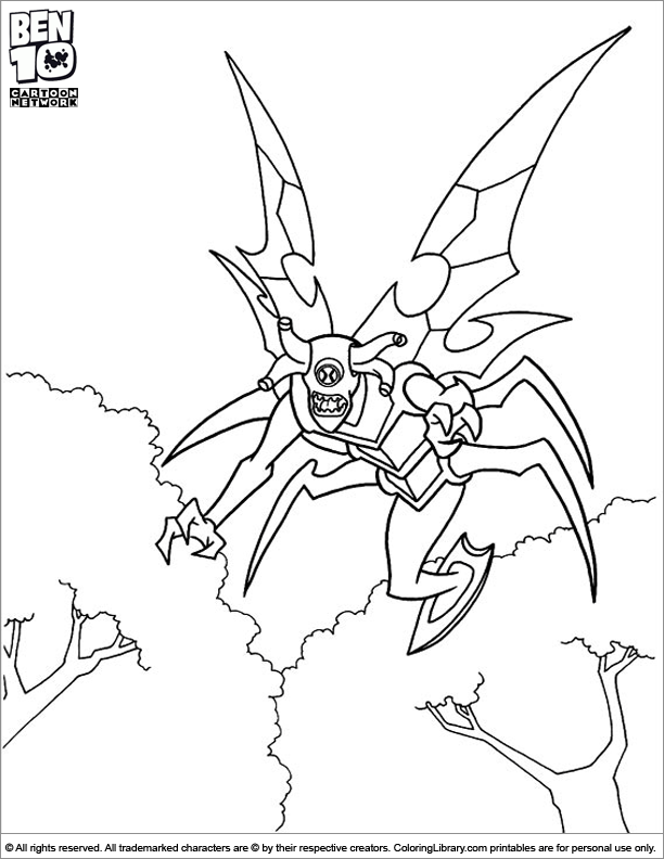 Ben 10 coloring page for kids to print