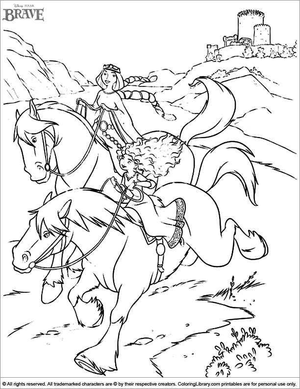 Brave free printable coloring page