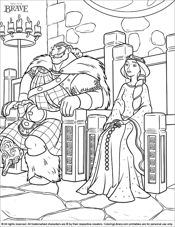 Brave coloring picture for kids
