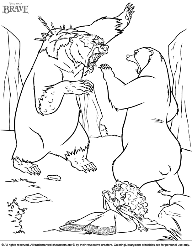 Brave free coloring page