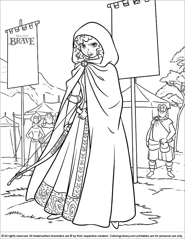 Brave coloring sheet to print