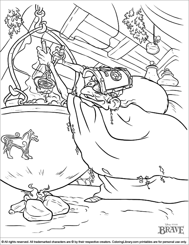 Brave coloring page online