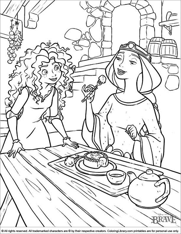 Brave free printable coloring page