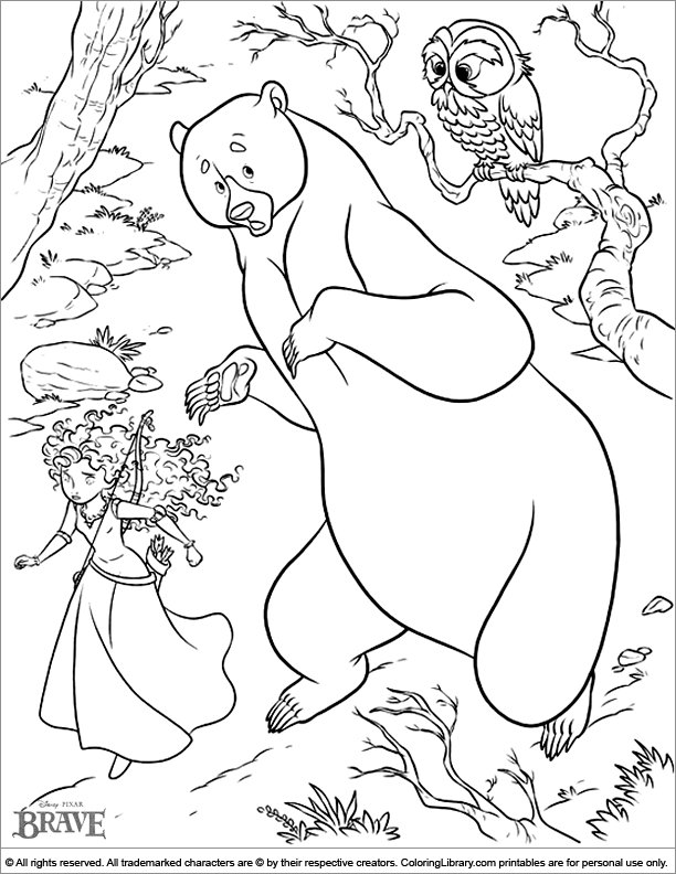Brave coloring page fun