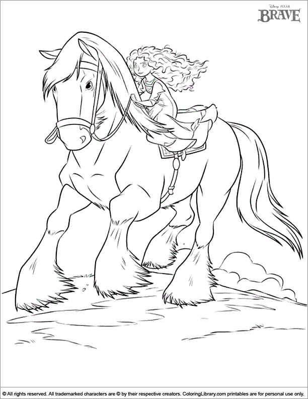 Brave printable coloring page