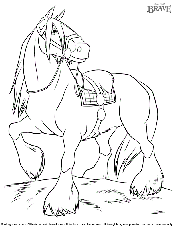Brave coloring page for children