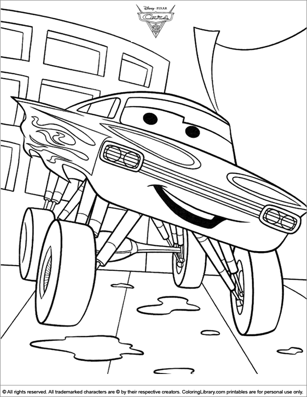 Cars 2 printable coloring picture - Coloring Library