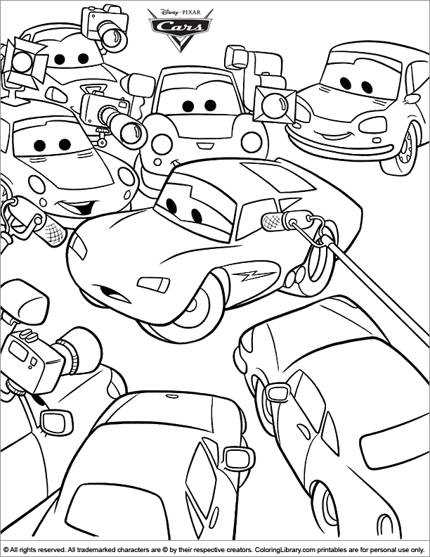 Cars coloring page for children