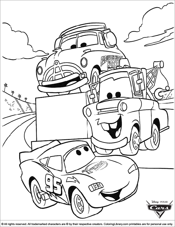 cars free printable coloring page coloring library