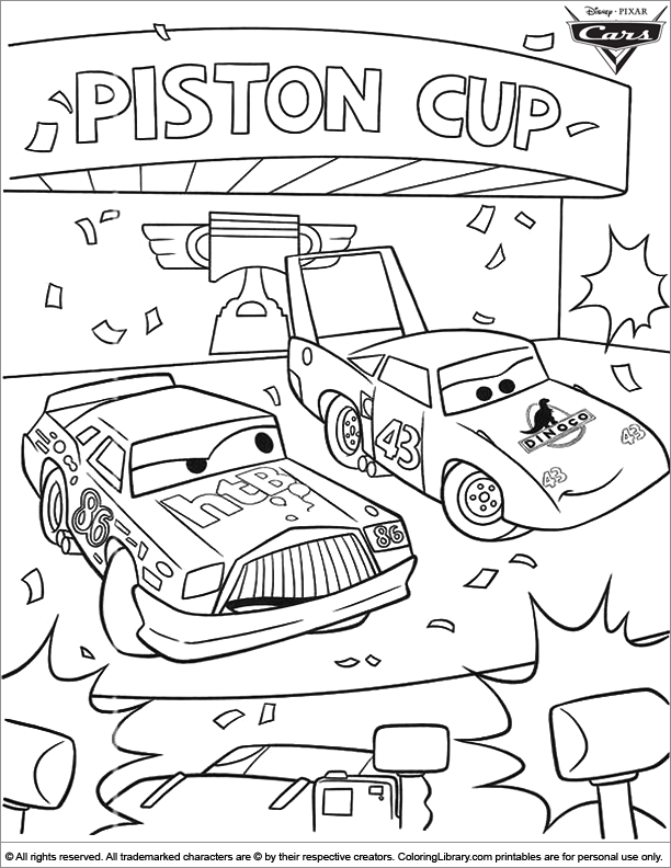 Cars coloring page to color for free