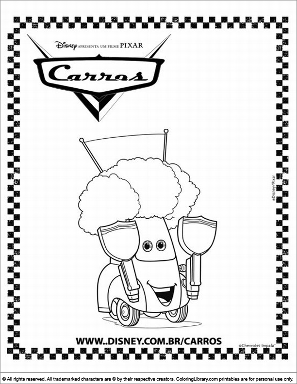 Cars fun coloring picture