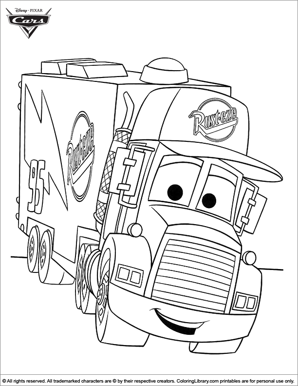 pixar cars characters coloring pages