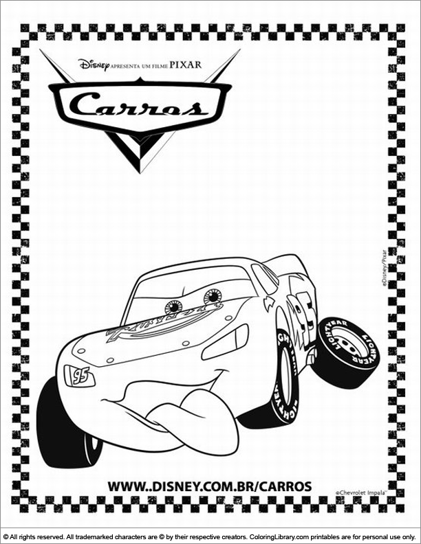 Cars colouring book