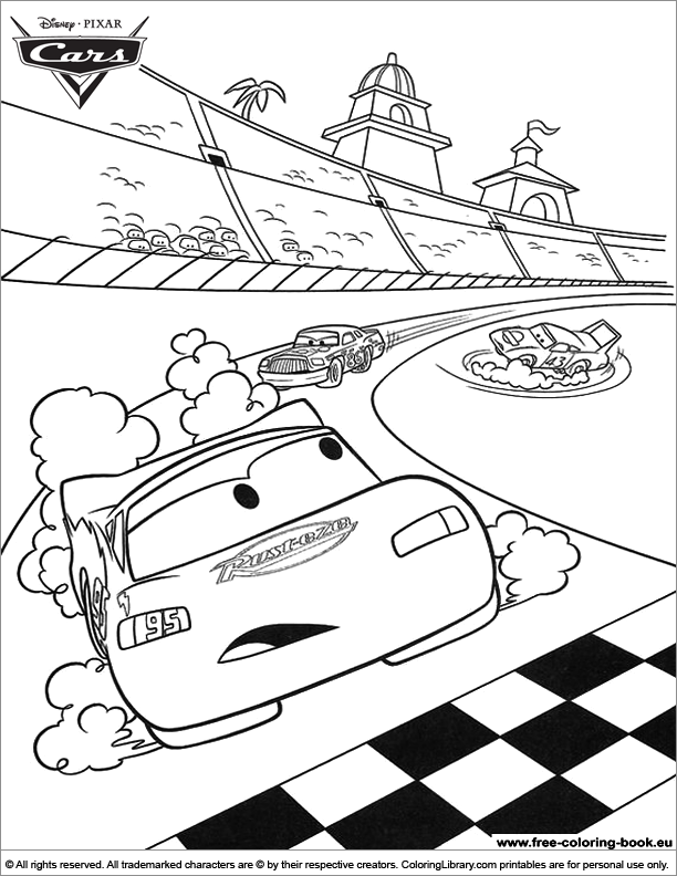 Cars free coloring page