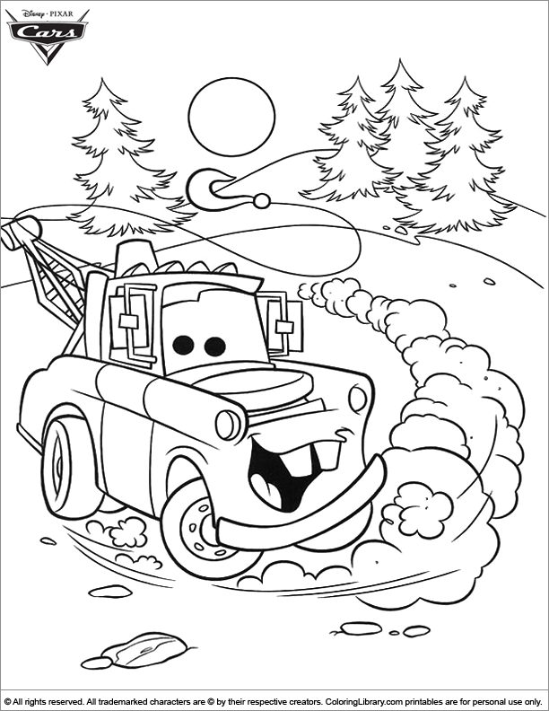 Cars printable coloring page