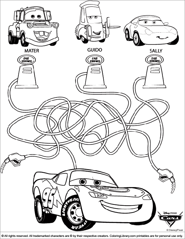 Cars colouring sheet for kids - Coloring Library
