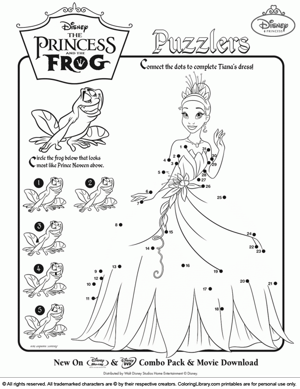 Disney Princesses free coloring sheet