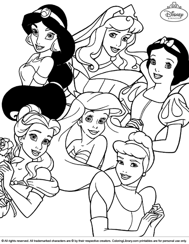 Disney Princesses Colour Page Coloring Library