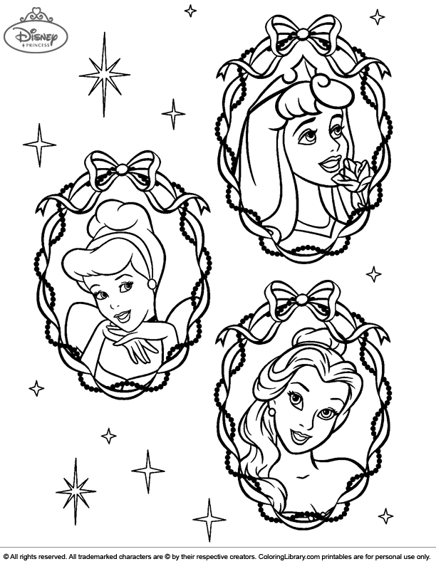 Disney Princesses coloring page to print