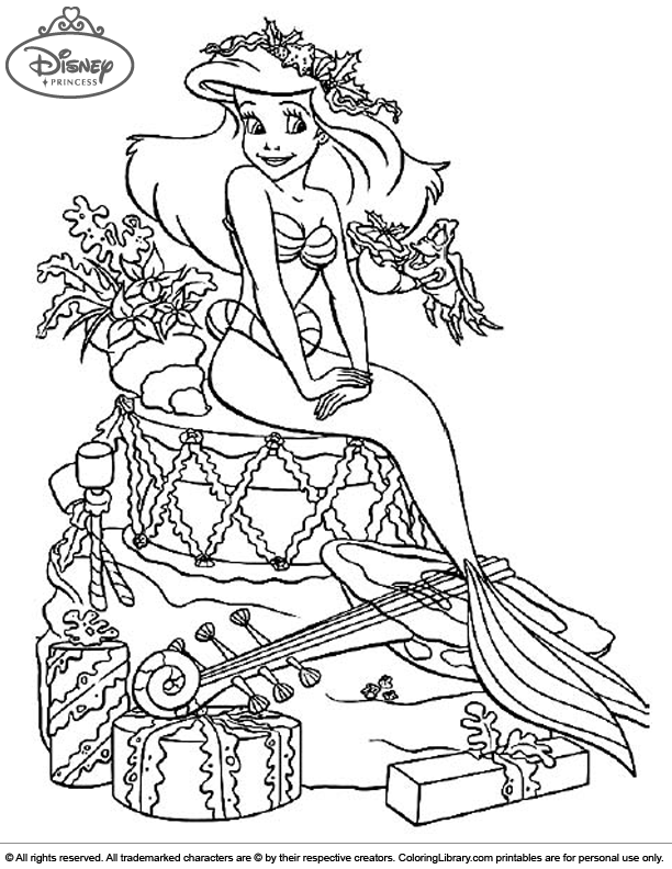 Disney Princesses coloring book page for kids