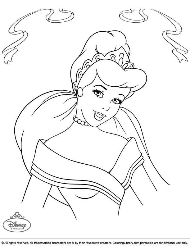 Disney Princesses free printable coloring page