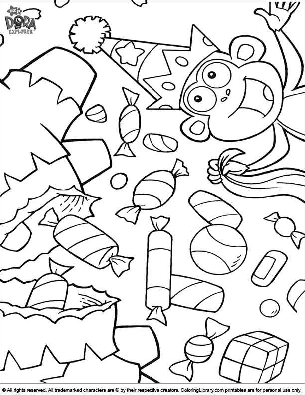 Dora the Explorer coloring sheet for kids