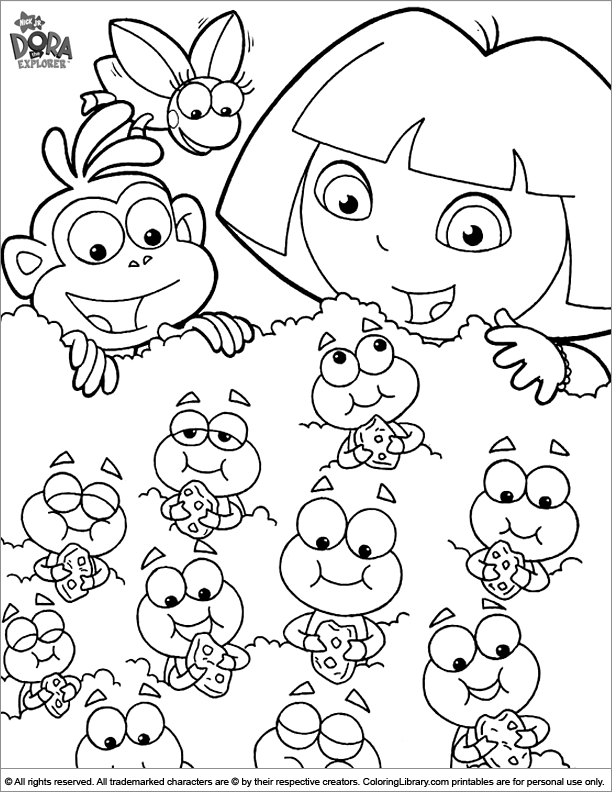 Dora the Explorer free coloring sheet