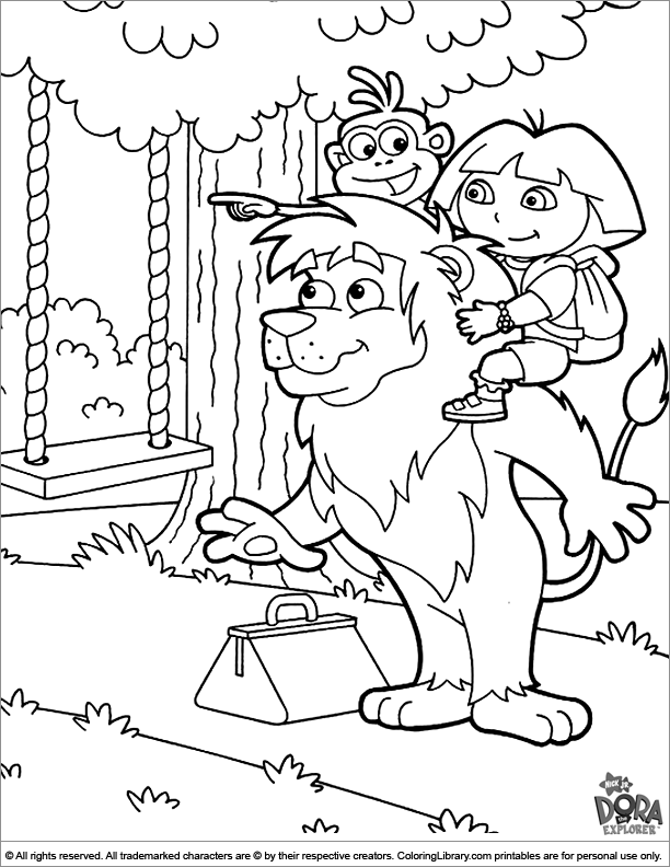 Printable Dora the Explorer coloring page