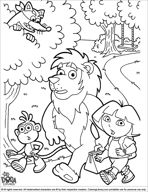 Dora the Explorer coloring book sheet