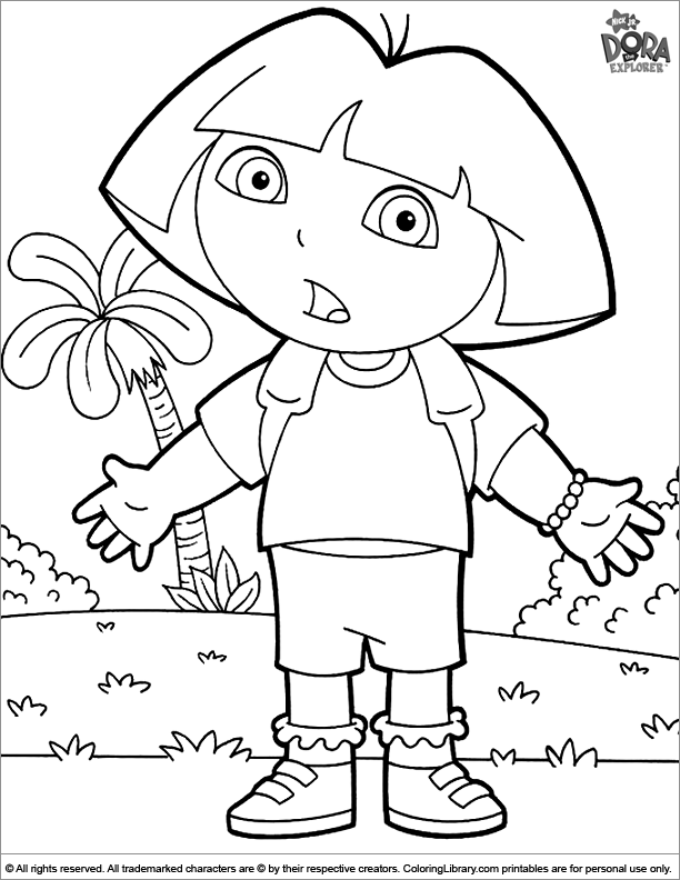 Dora The Explorer Beach Coloring Pages