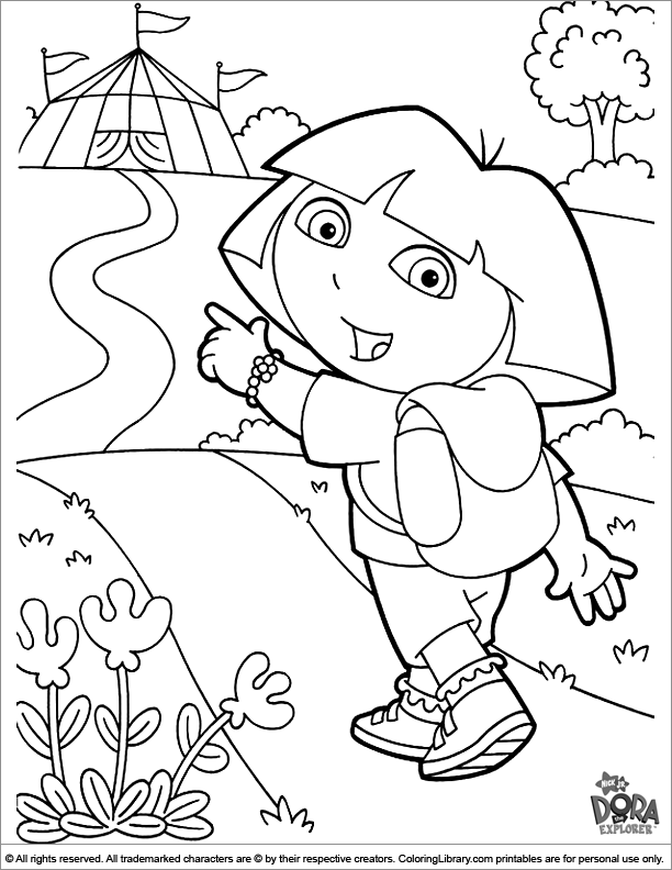 Dora the Explorer printable coloring page for kids