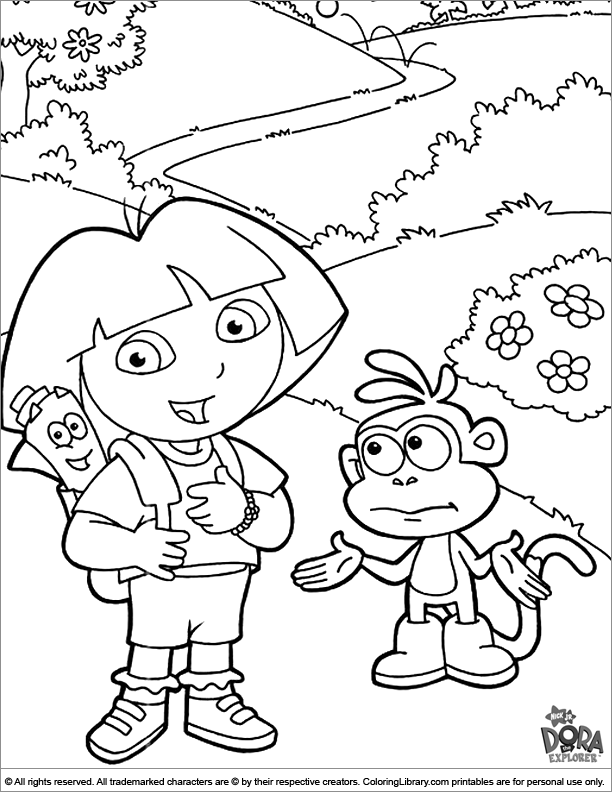 Dora the Explorer coloring page fun