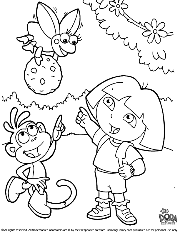 Dora The Explorer Colouring Page Coloring Library